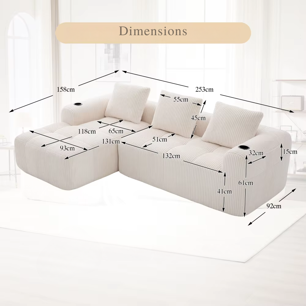 Canapé d'angle modulable 2 modules