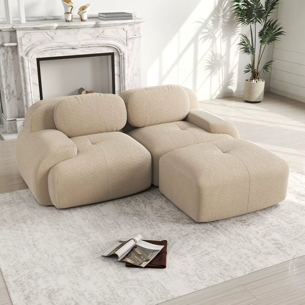 Canapé d'angle modulable 2 places